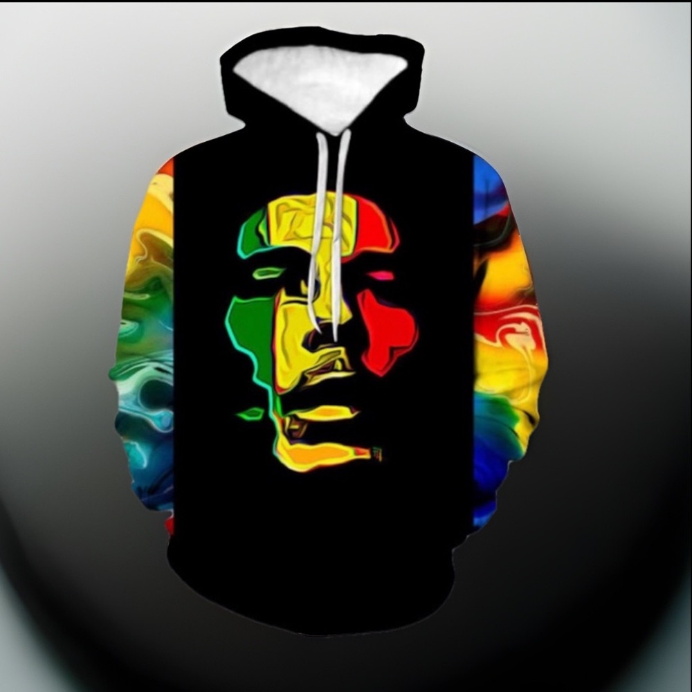 3D FACE Portrait Graffiti Long Sleeve Hoodie Pullover Shirt